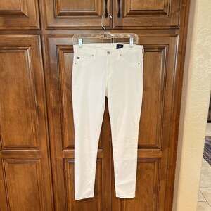 AG Adriano Goldschmied The Stevie White Ankle Slim Straight Chords Jeans